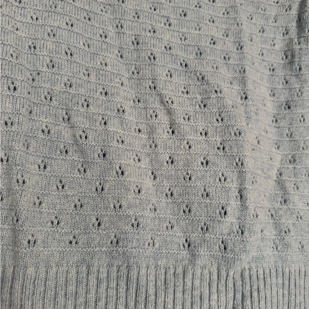J. Crew Light Blue Textured Crew Neck Sweater - Picture 9 of 14